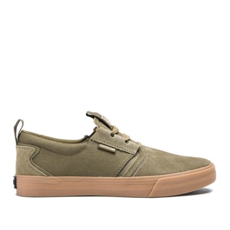 Supra Flow Mens Low Tops Shoes Olive UK 12QAM